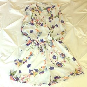 White Romper with flower details!